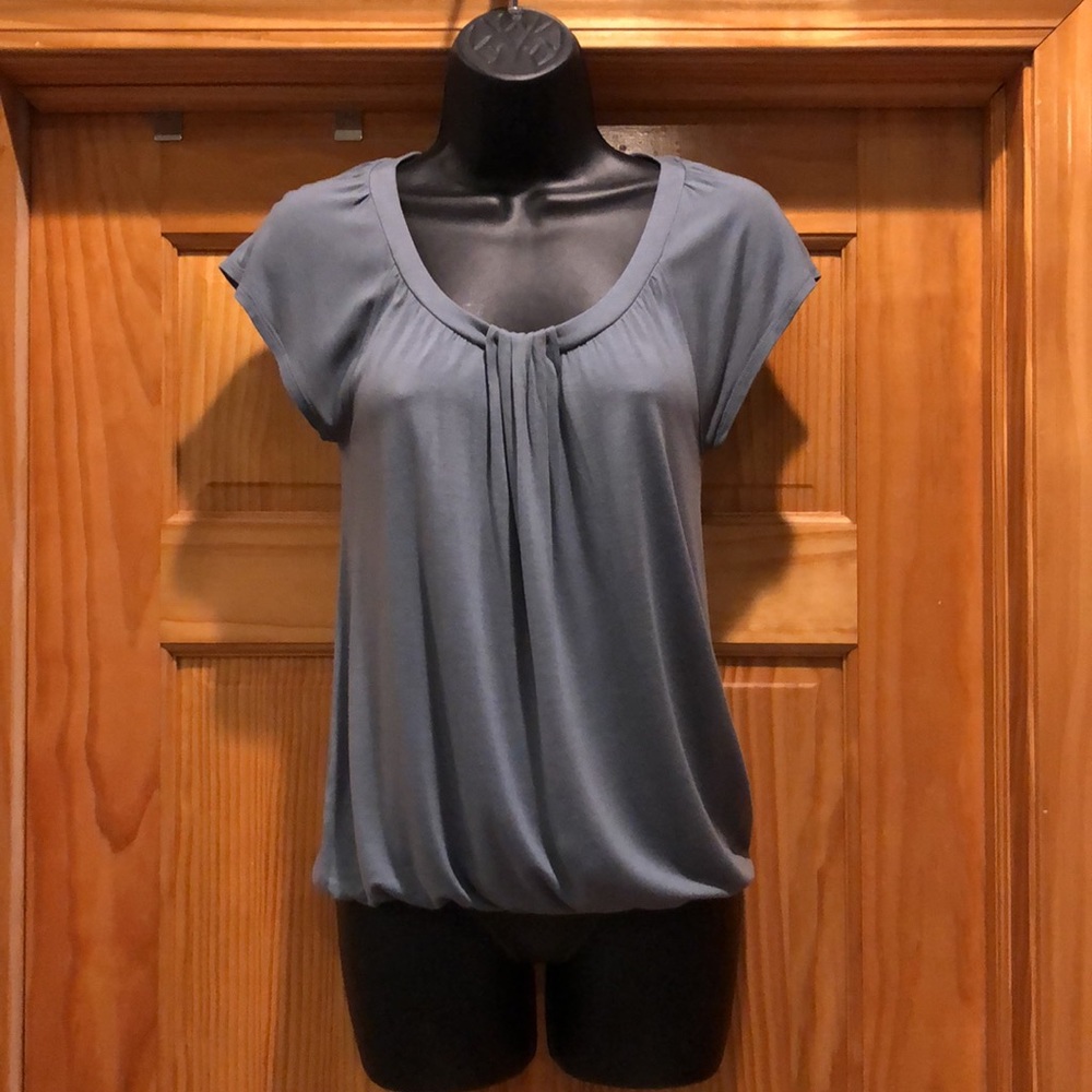 Ann Taylor LOFT Blue-Gray Tencel Tee T-Shirt